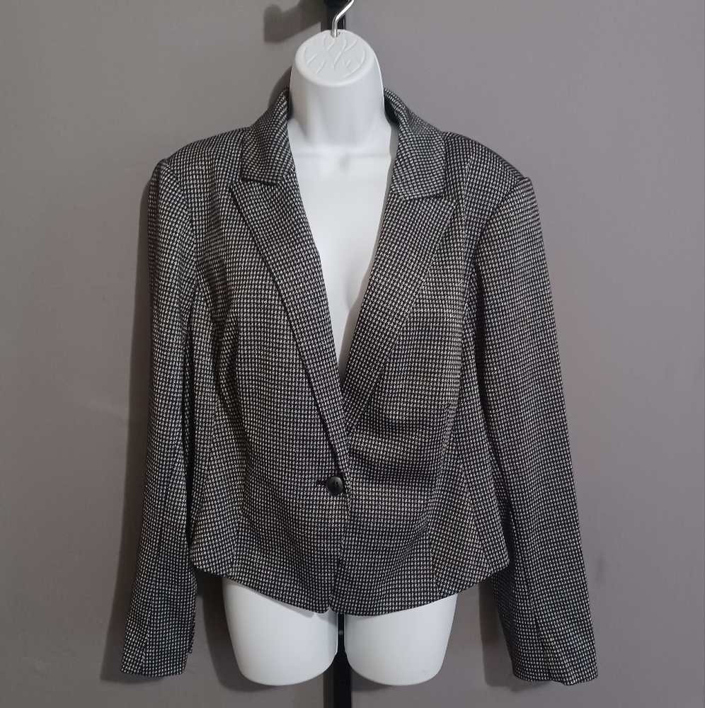 Lane Bryant blazer/jacket black‎ silver metallic sz XL